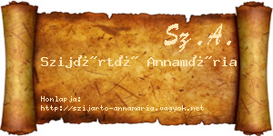Szijártó Annamária névjegykártya